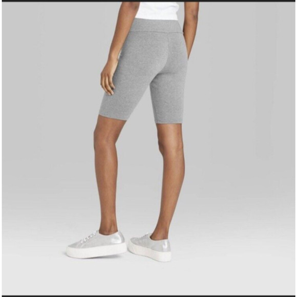 Women's High-Rise Bike Shorts - Wild Fable™ Solid Gray Small Tights- NWT - Picture 2 of 3